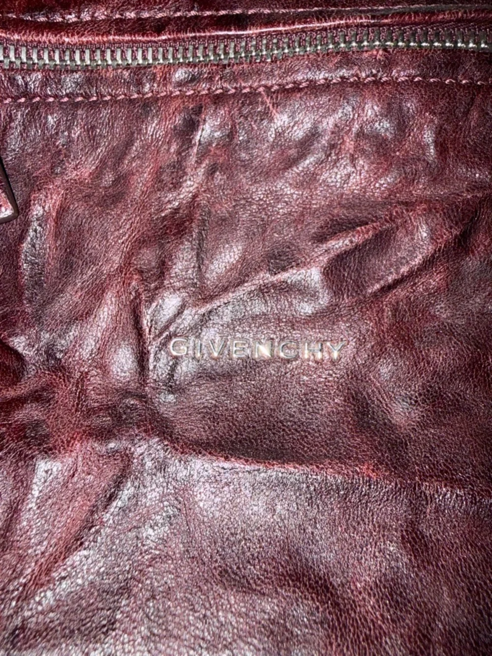 Givenchy Deep Burgundy Leather Shoulder Bag with Silver Hardware - Picture 3 of 11